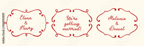 Elegant vintage border frame vector illustration decoration for invitation, menu, bachelorette or celebration design.