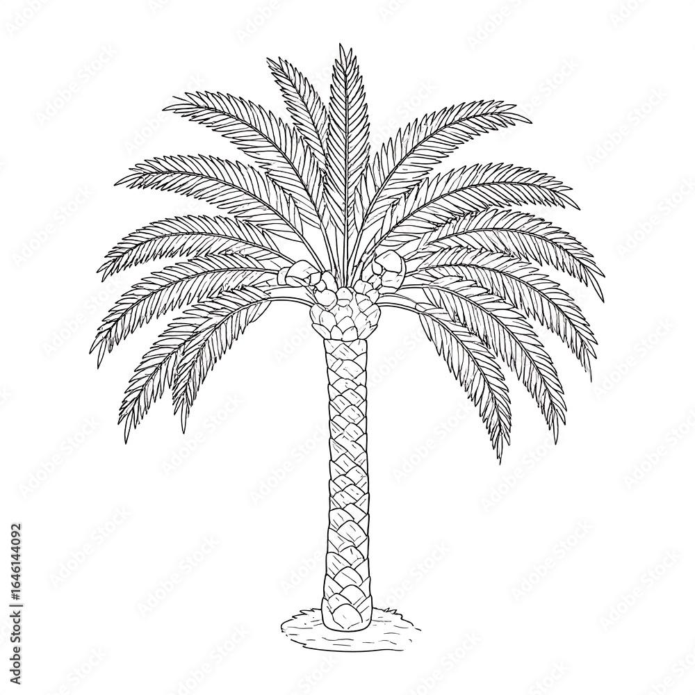 Obraz premium Simple palm tree drawing