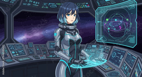 futuristic spaceship in space