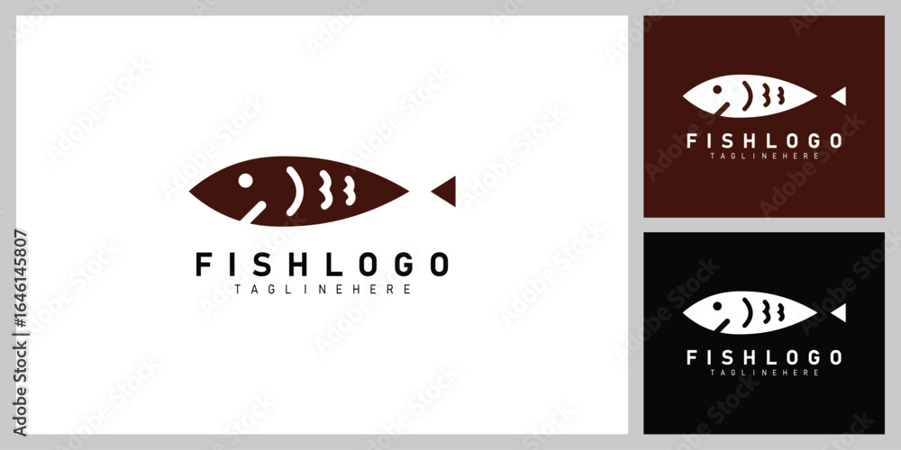Modern Minimalist Fish Logo Vector Design for Seafood and Fishing Brands
