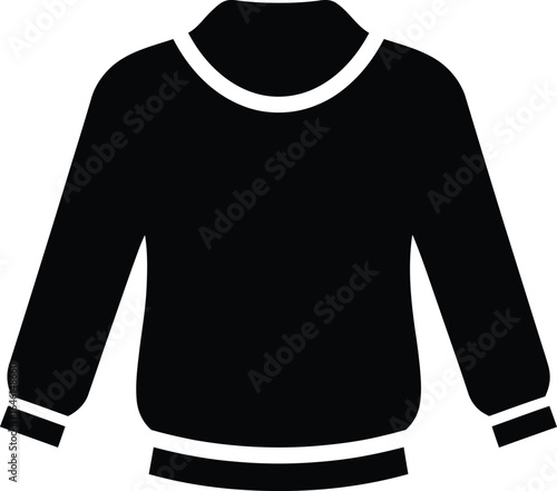Black long sleeved sweater icon fashion design