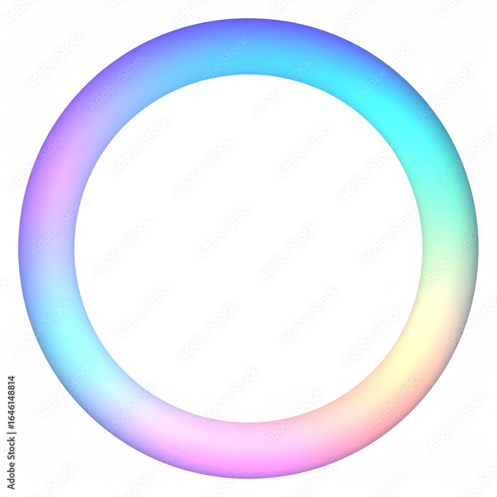 Colorful Gradient Ring UI Design on White Background with Inner Transparency Colorful Gradient Ring UI Design on White Background with Inner Transparency