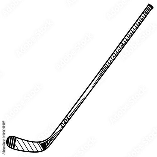 hockey stick and puck