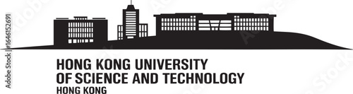 Hong Kong University of Science and Technology Skyline Silhouette Vector Art