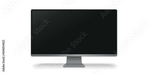 desktop pc vector mocup. monitor display with blank screen isolated on background. Vector illustration