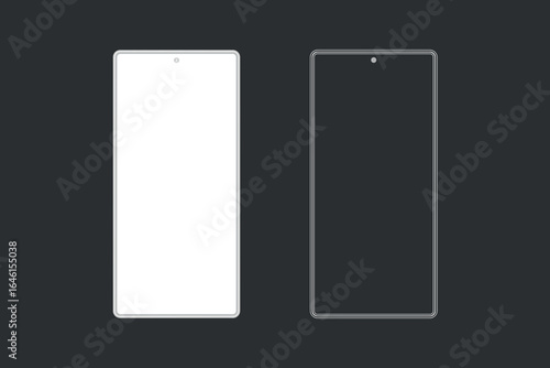 smartphone mockup in clay, outline, style. mobile phone vector. phone mock up Isolated on Background. Vector illustration