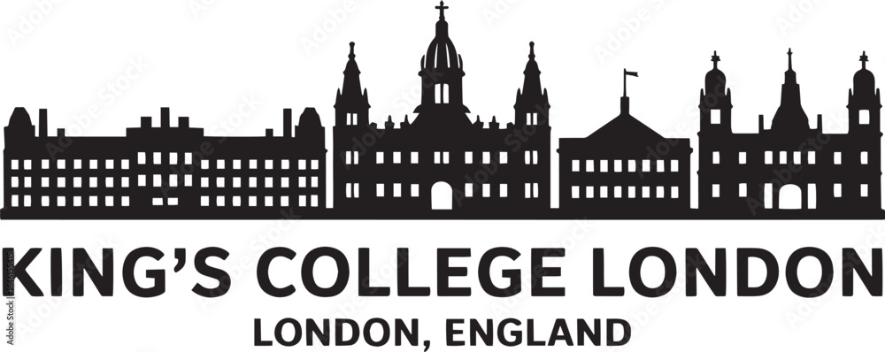 Fototapeta premium King's College London Skyline Silhouette Logo Icon Landmark Cityscape Architecture