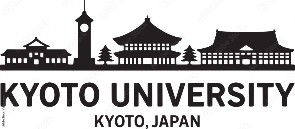Fototapeta premium Kyoto University Skyline Silhouette A Symbol of Academic Excellence in Kyoto Japan