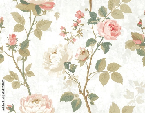 Floral wallpaper design with roses