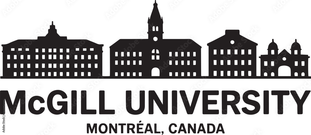 Obraz premium McGill University Skyline Silhouette A Symbol of Academic Excellence in Montreal Canada
