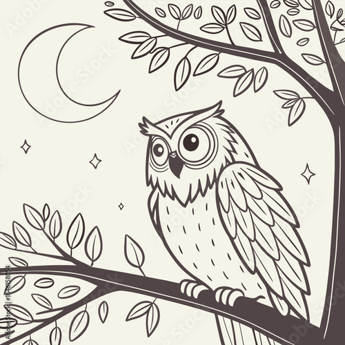 Owl bird in flying pose isolated