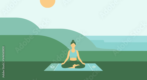 Meditative Serenity Woman Practicing Yoga Outdoors In A Peaceful Environment