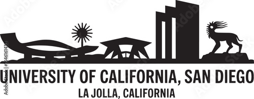 University of California San Diego Skyline Silhouette Vector Illustration La Jolla