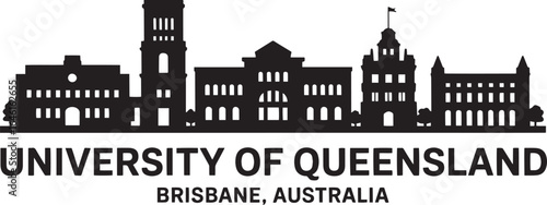 University of Queensland Skyline Silhouette Brisbane Australia Landmark Architecture Icon