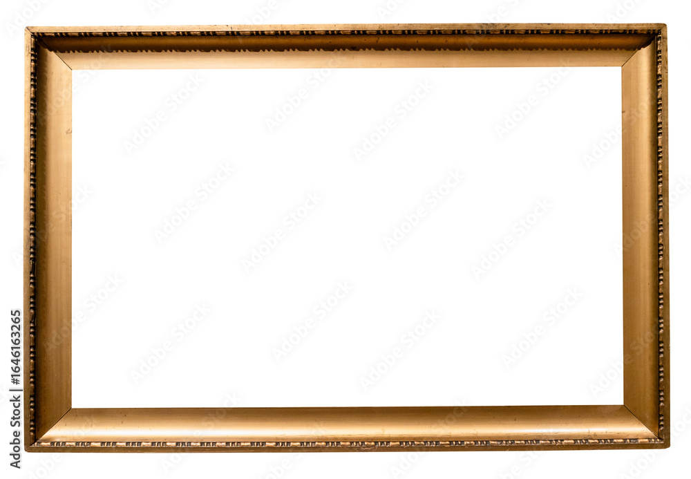 Obraz premium retro horizontal plain gold painting frame cut out
