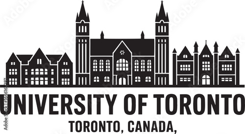 Fotografie University of Toronto Skyline Silhouette Canada Landmark Architecture Icon Vecto
