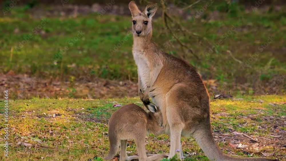 kangaroo and baby kangaroo and baby