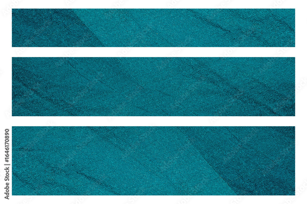 Fototapeta premium Set of Horizontal Blue Fabric Strips. The Rugged Texture Offers a Strong Visual Aesthetic, Suitable for Text Space, Poster, Banner, and Creative Projects.