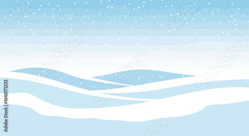 Serene winter landscape illustration with gentle snow and soft blue hills a calming and peaceful illustration