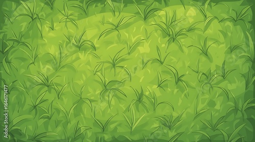Seamless cartoon grass texture, top view, green, vector style 2, consistent with mobile game icons, full image filled with grass.