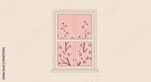 Spring Window With Blooming Flowers Brings Freshness and Serenity Inside the Room