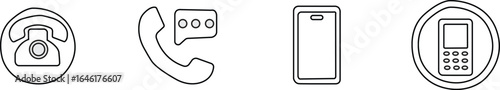 Phone icon set.Phone call.Icon for design.Easily editable,Cell phone pictogram.Vector illustration,Phone icon set. telephone symbol, Phone Solid Icon.Design is Suitable for Mobile App,