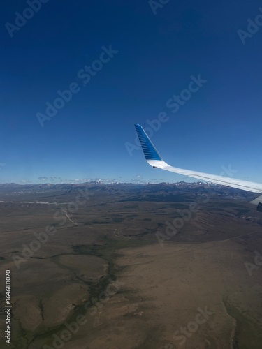 view from airplane window over Patagonia