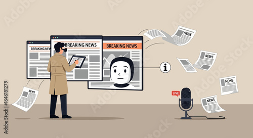 Visual representation of news distribution across online and broadcast media platform