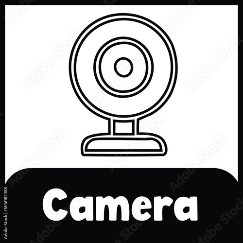 Camera flashcard 4×4 black and white