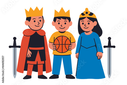 Vector illustration depicting a carnival with happy children and masks