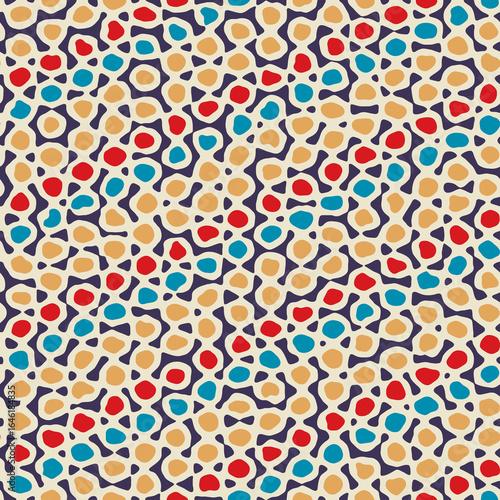 Multicolor Contour Dots Mesh Pattern