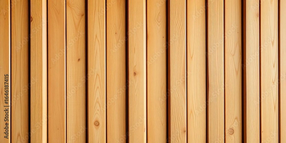 Naklejka premium Vertical striped natural light brown wood plank wall, vintage texture, natural, surface