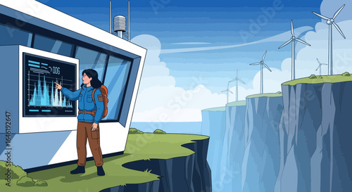 Analyzing Wind Energy Data at Remote Monitoring Station Illustration