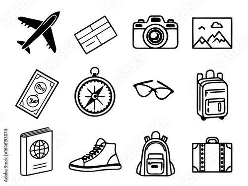 travel icons set vector illustration 