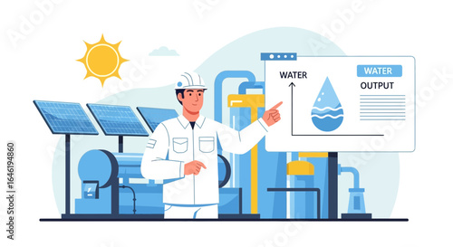 Solar Powered Desalination Plant Producing Clean Water Energy Innovation