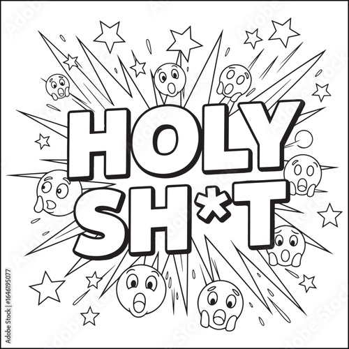 Bold and easy swear word coloring pages for adults.