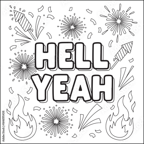 Bold and easy swear word coloring pages for adults.