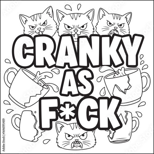 Bold and easy swear word coloring pages for adults.