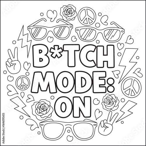 Bold and easy swear word coloring pages for adults.