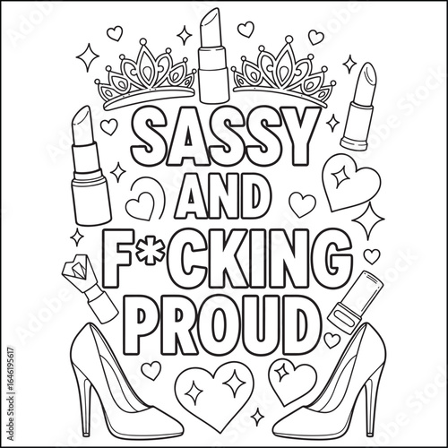 Bold and easy swear word coloring pages for adults.