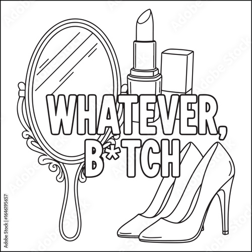 Bold and easy swear word coloring pages for adults.