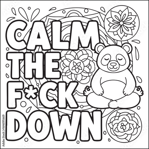 Bold and easy swear word coloring pages for adults.