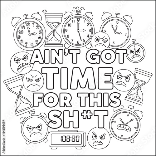 Bold and easy swear word coloring pages for adults.