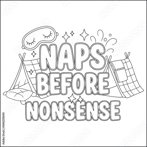 Cozy swear word. Bold and easy coloring pages for adults.