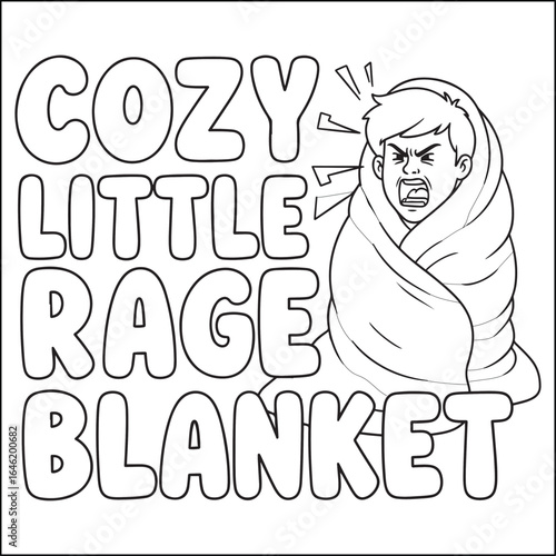 Cozy swear word. Bold and easy coloring pages for adults.