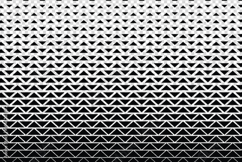 geometric triangle background with a halftone effect. Black triangles fade to outlines on a transparent background.