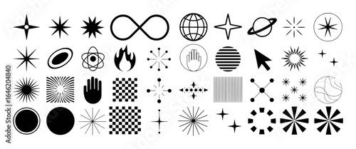 Diverse abstract geometric shapes and symbols collection vector