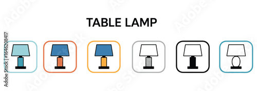 Vector art of table lamp isolated on white background a colorful vector illustration of a classic table lamp, perfect for home decor and interior design projects with a modern touch