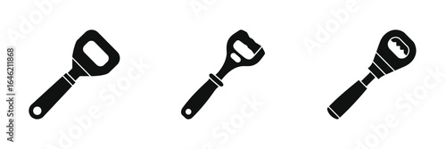 Ratchet Handle Silhouette Icons Set – Black Vector Illustration of Hand Tool for Mechanic, Garage, Repair, and Industrial Use Isolated on White Background