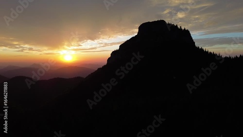 Mala Fatra, Rozsutec in the golden hour, aeria drone view